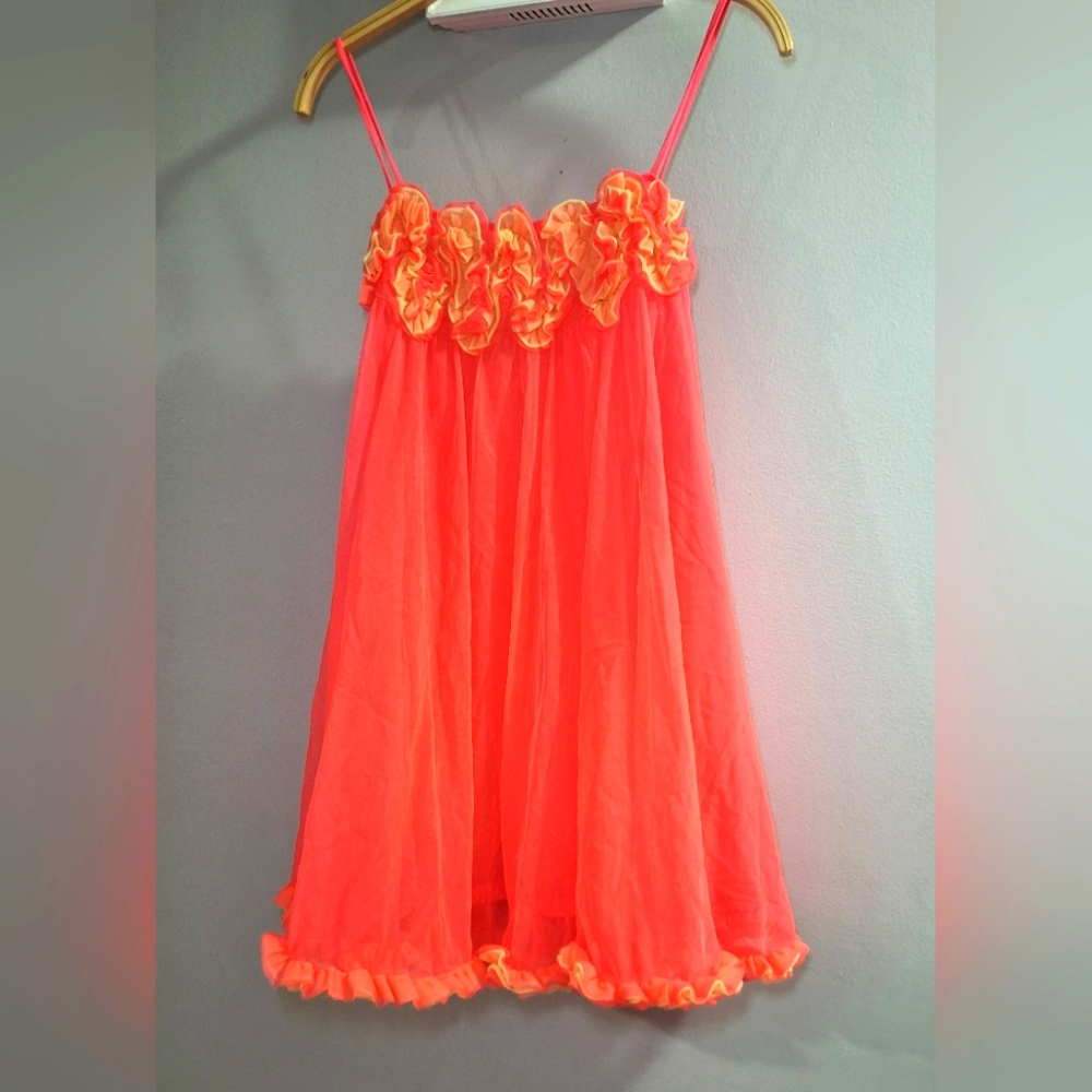 Vintage 1960's ? Lingerie Negligee Canadian Maid Brand Sheer Womans One Size